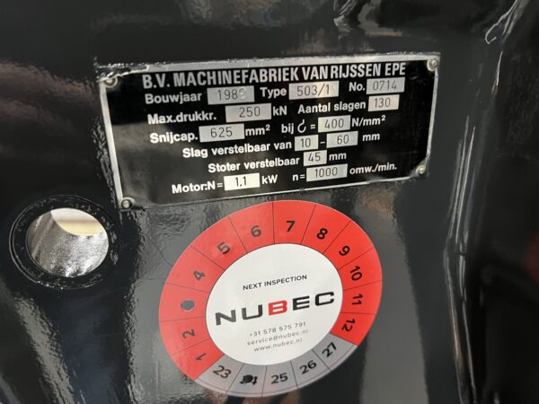 Rijva excenterpers type 503/1 (gereviseerd) - Afbeelding 3